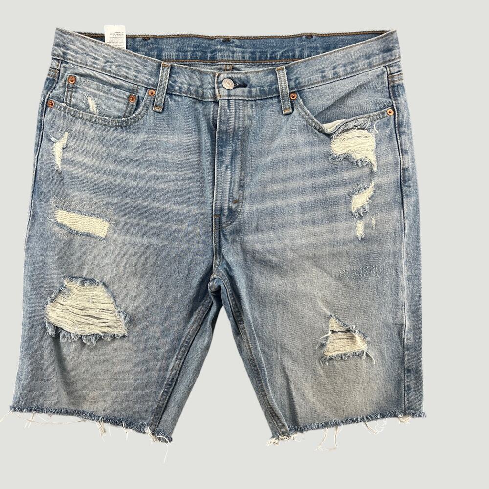 Levi’s 511 Distressed Denim Shorts Light Wash Men’s 38 Cutoff Jean